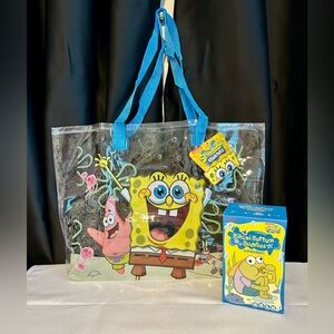 Nickelodeon Bikini Bottom Buddies blind box and large clear SpongeBob tote